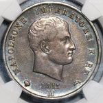 1811-M NGC XF 40 Italy 5 Lire Napoleon Kingdom Silver Milan Coin (20020103C)