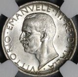 1926 NGC MS 64 Italy 5 Lire Eagle Fascis Silver Mint State Key Coin (21030102C)