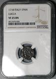 1718 NGC VF 25 Lucca 1 Panterino Republic Italy State Leopard Coin (20010703C)