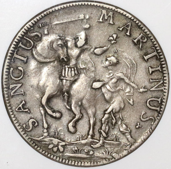 1749 NGC VF 30 Lucca Scudo Italy State Republic Crown Silver Coin (20020104C)