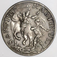 1749 NGC VF 30 Lucca Scudo Italy State Republic Crown Silver Coin (20020104C)
