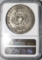 1749 NGC VF 30 Lucca Scudo Italy State Republic Crown Silver Coin (20020104C)