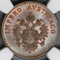 1852-V NGC MS 65 Lombardy Venetia 5 Centesimi Mint State Coin (19031101C)