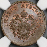 1852-V NGC MS 65 Lombardy Venetia 5 Centesimi Mint State Coin (19031101C)