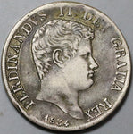 1834 Naples Sicily 120 Grana XF Ferdinand II Italy State Silver Coin (23122608R)