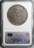 1857 NGC MS 62 Naples Sicily 10 Tornesi Italy Italian States Coin (22010701C)