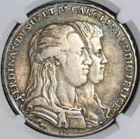 1791 NGC XF 40 Naples Zodiac Piastra 120 Grana Italy Silver Commemorative Coin (19120101C)