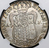 1800 NGC XF 45 Naples 120 Grana Ferdinand IV Italy State Silver Coin POP 1/0 (22071902C)