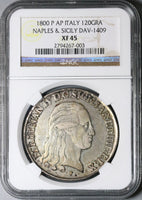 1800 NGC XF 45 Naples 120 Grana Ferdinand IV Italy State Silver Coin POP 1/0 (22071902C)