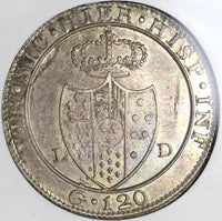 1805 NGC XF 45 Naples Sicily 120 Grana Italy Crown Silver Coin (22050902C)