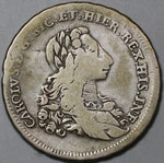1735-FN Sicily 6 Tari Charles Bourbon Coronation Italy State Rare Silver Coin (23122606R)