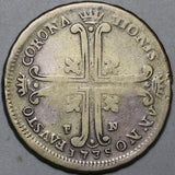 1735-FN Sicily 6 Tari Charles Bourbon Coronation Italy State Rare Silver Coin (23122606R)