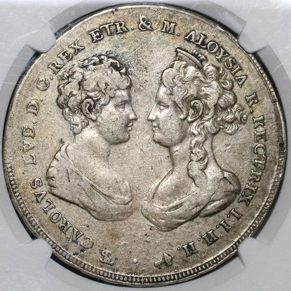 1807 NGC VF 30 Tuscany 10 Paoli Italy State Francescone Silver Crown Coin (20031601C)