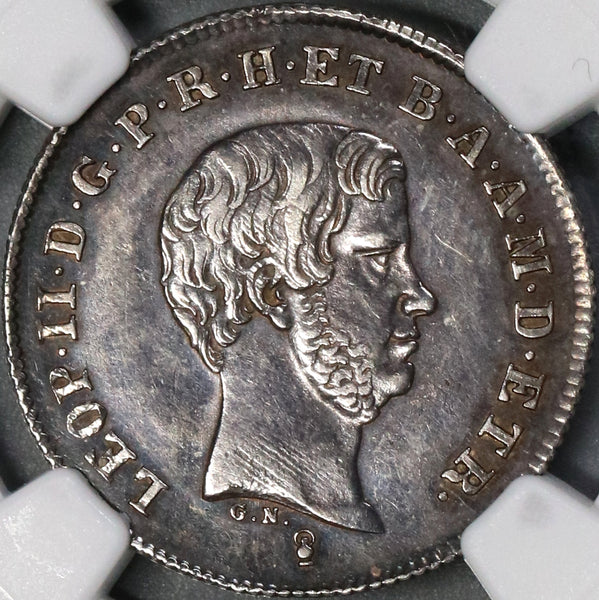 1845 NGC AU Tuscany Paolo Italy State Silver Coin (18061303C)