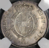 1845 NGC AU Tuscany Paolo Italy State Silver Coin (18061303C)