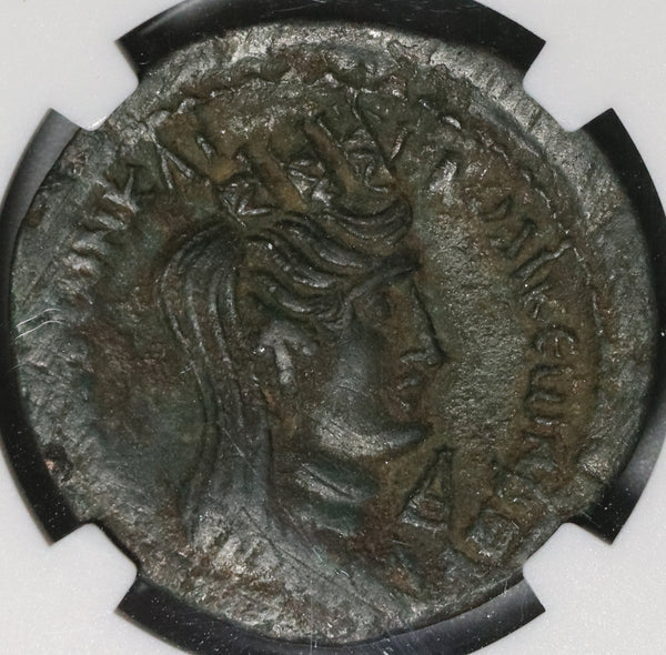 114 NGC XF Trajan Laodicea Ad Mare AE26 Tyche Bust Fortuna (21012203C)