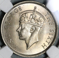 1951 NGC MS 65 Mauritius Rupee George VI Mint State Coin (21020402C)