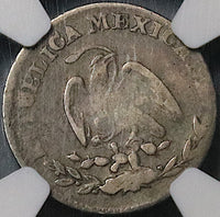 1870-Ca NGC F 12 Mexico 10 Centavos Chihuahua Mint 17K Silver Coin (23041005C)