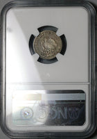 1870-Ca NGC F 12 Mexico 10 Centavos Chihuahua Mint 17K Silver Coin (23041005C)