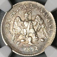 1874-As DL NGC XF 45 Mexico 10 Centavos Alamos Mint Silver Coin POP 1/0 (23030303C)