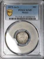 1875-As PCGS XF 45 Mexico 10 Centavos Alamos Silver Coin POP 1/0 (22041101C)