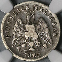 1880-CH G/g NGC VF 20 Mexico 10 Centavos Chihuahua Mint Large G/Small G Silver Coin (21122503C)