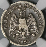 1880-CH G/g NGC VF 20 Mexico 10 Centavos Chihuahua Mint Large G/Small G Silver Coin (21122503C)