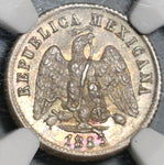 1883/2-Mo NGC MS 64 Mexico 10 Centavos Silver Coin POP 2/1 (20051302C)