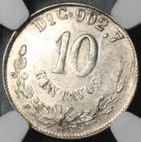 1884-Do NGC AU Det Mexico 10 Centavos Durango Mint Rare Silver Coin (21081202C)