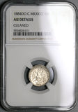 1884-Do NGC AU Det Mexico 10 Centavos Durango Mint Rare Silver Coin (21081202C)