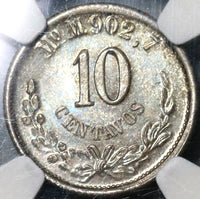 1884-Mo NGC MS 65 Mexico 10 Centavos Silver Gem Coin POP 1/2 (20022302C)