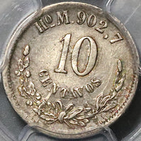 1885-Ho PCGS XF 45 Mexico 10 Centavos Hermosillo Mint 21k Mintage Coin (22102502C)