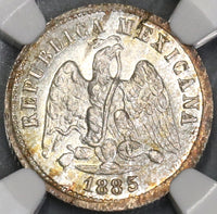 1885-Mo NGC MS 65 Mexico 10 Centavos Silver Mint State Coin (19031503C)