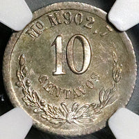 1886-Mo NGC MS 63 Mexico 10 Centavos Silver Coin POP 2/3 (22060103C)