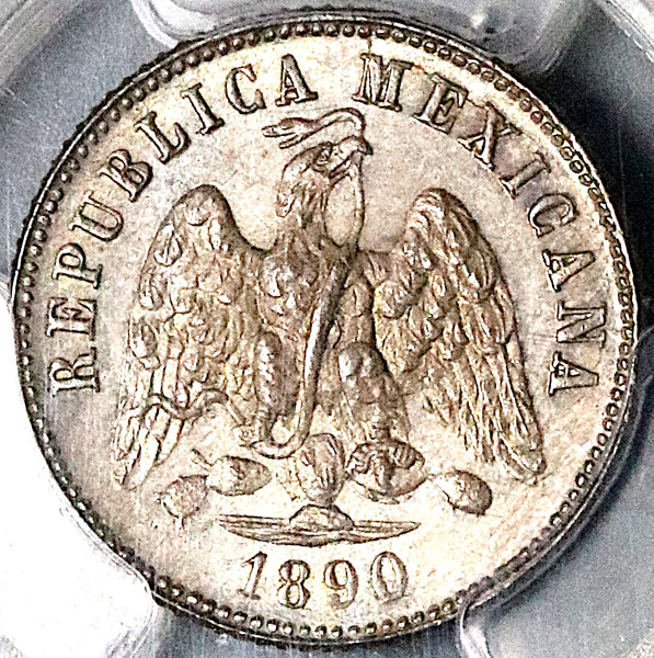1890-Mo PCGS MS 65 Mexico 10 Centavos Mint State Silver Coin POP 1/1 (23032701D)
