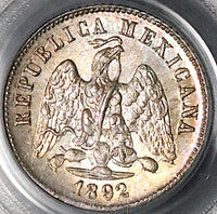1892-Ga PCGS MS 65 Mexico 10 Centavos Guadalajara Gem Mint State Silver Coin (21101702D)