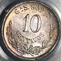 1892-Ga PCGS MS 65 Mexico 10 Centavos Guadalajara Gem Mint State Silver Coin (21101702D)