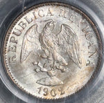 1902-Mo PCGS MS 64 Mexico 10 Centavos OGH Green Holder Silver Coin (21052301C)