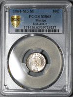 1904-Mo NGC MS 65 Mexico 10 Centavos Silver Coin POP 1/0 (20022302C)