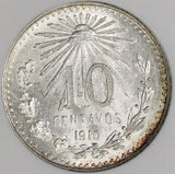 1910/00 NGC MS 63 Mexico 10 Centavos Scarce Overdate Silver Coin (18122803C)