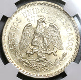 1925 NGC MS 64  Mexico 1 UN Peso Silver Eagle Snake Mint State Coin (20010601D)