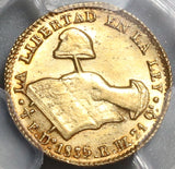 1836/4-Do PCGS MS 62+ Mexico Gold 1/2 Escudo Rare Durango Mint Coin (19091701C)