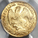 1836/4-Do PCGS MS 62+ Mexico Gold 1/2 Escudo Rare Durango Mint Coin (19091701C)