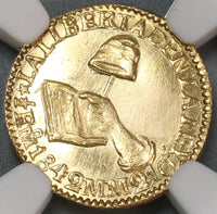 1842-Mo MS 62 Mexico Gold 1/2 Escudo Mint State Coin (19092701C)