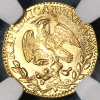 1842-Mo MS 62 Mexico Gold 1/2 Escudo Mint State Coin (19092701C)