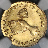 1856/4-Mo NGC MS 64 Mexico Gold 1/2 Escudo Mint State Coin (22040801C)