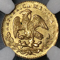 1856/4-Mo NGC MS 64 Mexico Gold 1/2 Escudo Mint State Coin (22040801C)