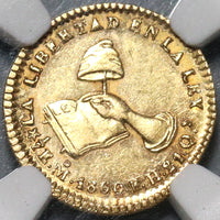 1860/59-Mo NGC MS 62 Mexico Gold 1/2 Escudo Mint State Coin (20110202C)