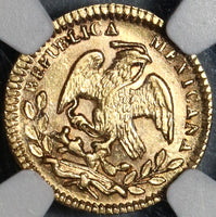 1860/59-Mo NGC MS 62 Mexico Gold 1/2 Escudo Mint State Coin (20110202C)