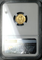 1860-Mo NGC MS 62 Mexico Gold 1/2 Escudo Mint State Coin POP 2/2 (22022601C)